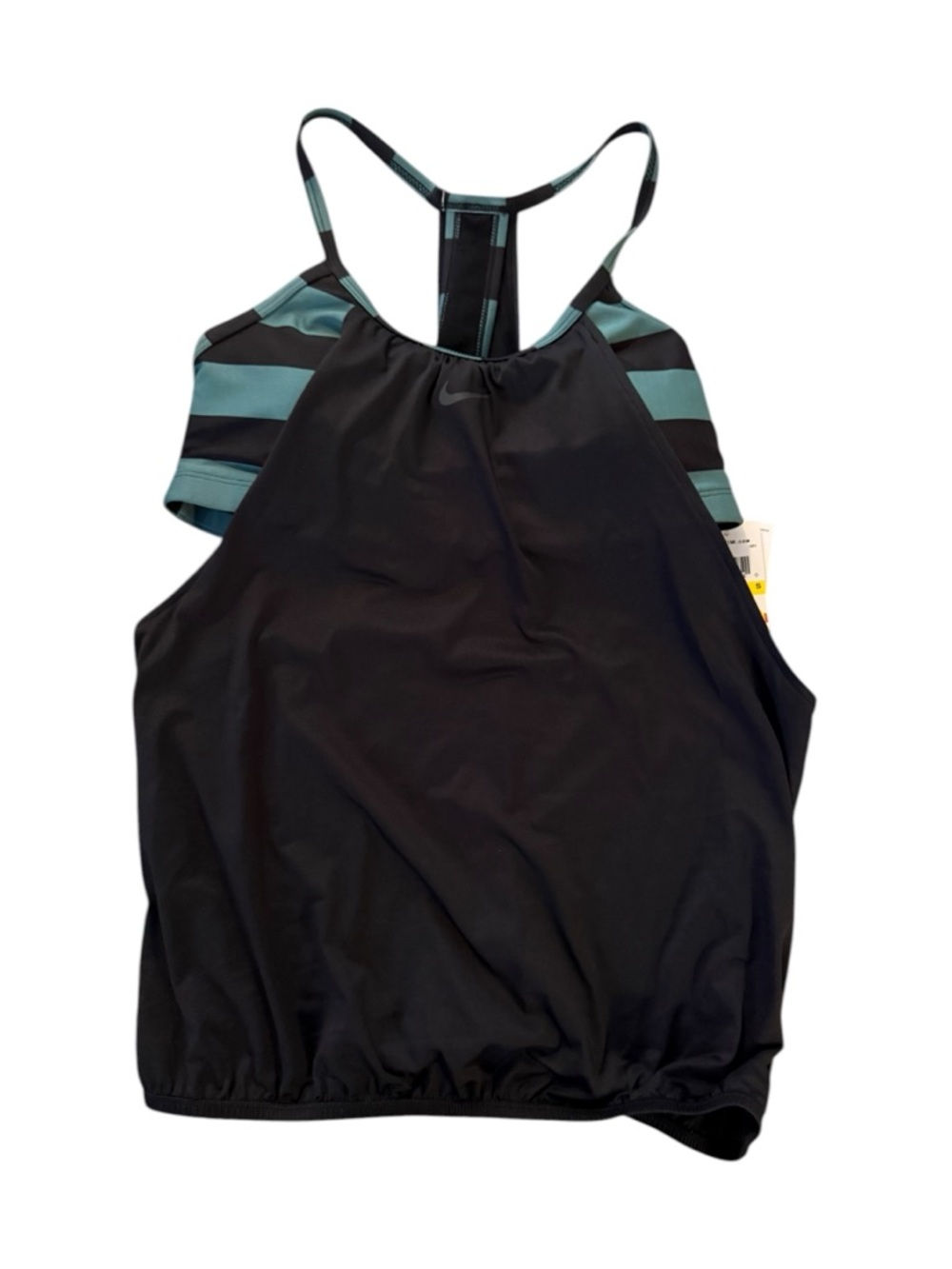 Nike Black Tank Top with Teal Stripe Racerback